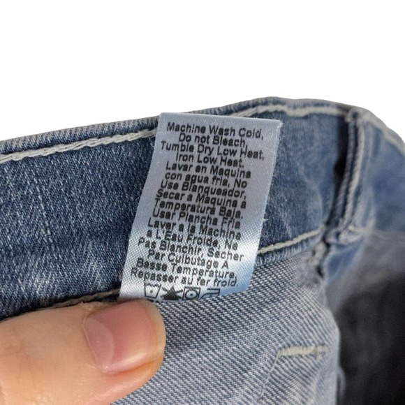 Current Elliott Size 27 The Moto Stiletto Jeans Apache Blue Ankle Zip Edgy Biker - Picture 6 of 6